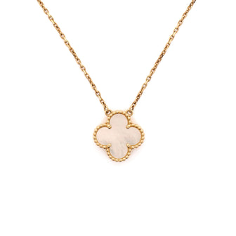Van Cleef & Arpels Vintage Alhambra Pendant Necklace 18K Yellow Gold and Mother of Pearl