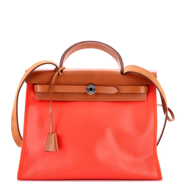 Hermes Herbag Zip Berline Vache Canvas and Leather 31