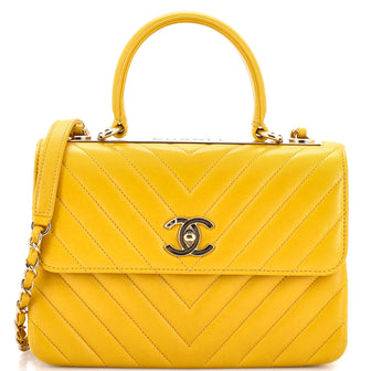 Chanel Trendy CC Top Handle Bag Chevron Lambskin Small