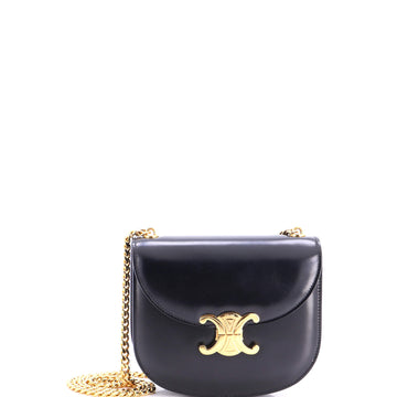 Celine Triomphe Besace Clea Chain Flap Bag Leather