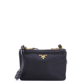 Prada Double Zip Crossbody Bag Tessuto Small