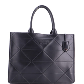Prada Symbole Shopper Tote Embossed Leather Large