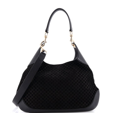 Gucci B Shoulder Bag GG Suede Medium