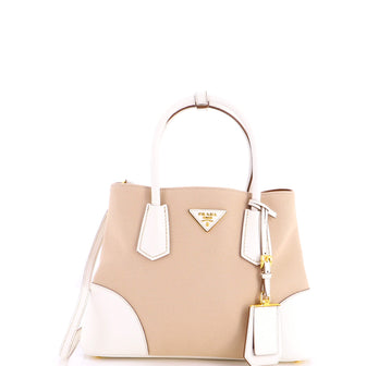 Prada Cuir Double Tote Canvas and Saffiano Leather Medium