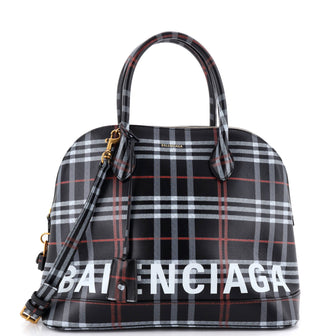 Balenciaga Logo Ville Bag Printed Leather Medium