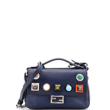 Fendi Double Baguette Studded Leather Micro