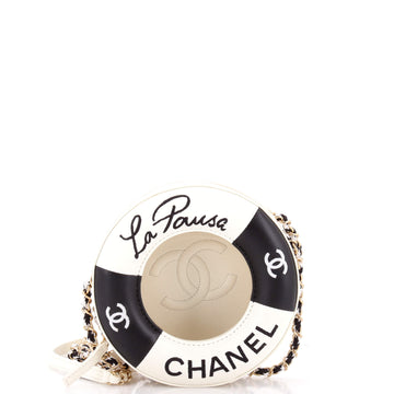 Chanel Lifesaver Round Crossbody Bag Lambskin Small
