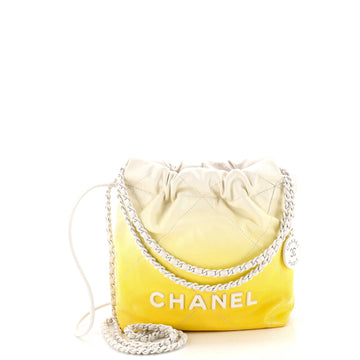 Chanel 22 Chain Hobo Quilted Degrade Patent Calfskin Mini