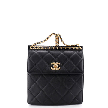 Chanel Top Chain CC Square Backpack Quilted Caviar