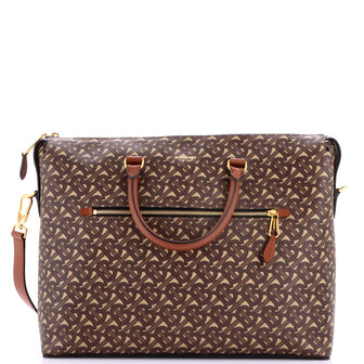Burberry Manchester Zip Briefcase Monogram E-Canvas