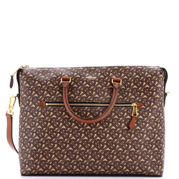Burberry Manchester Zip Briefcase Monogram E-Canvas