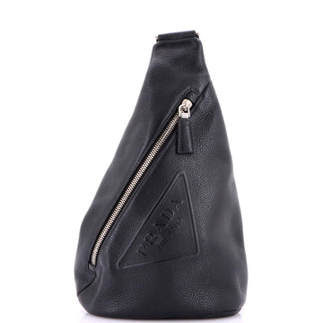 Prada Triangle Logo Sling Bag Leather