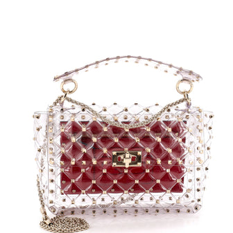 Valentino Garavani Rockstud Spike Flap Bag Quilted PVC Medium