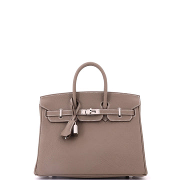 Hermes Birkin Handbag Grey Togo with Palladium Hardware 25