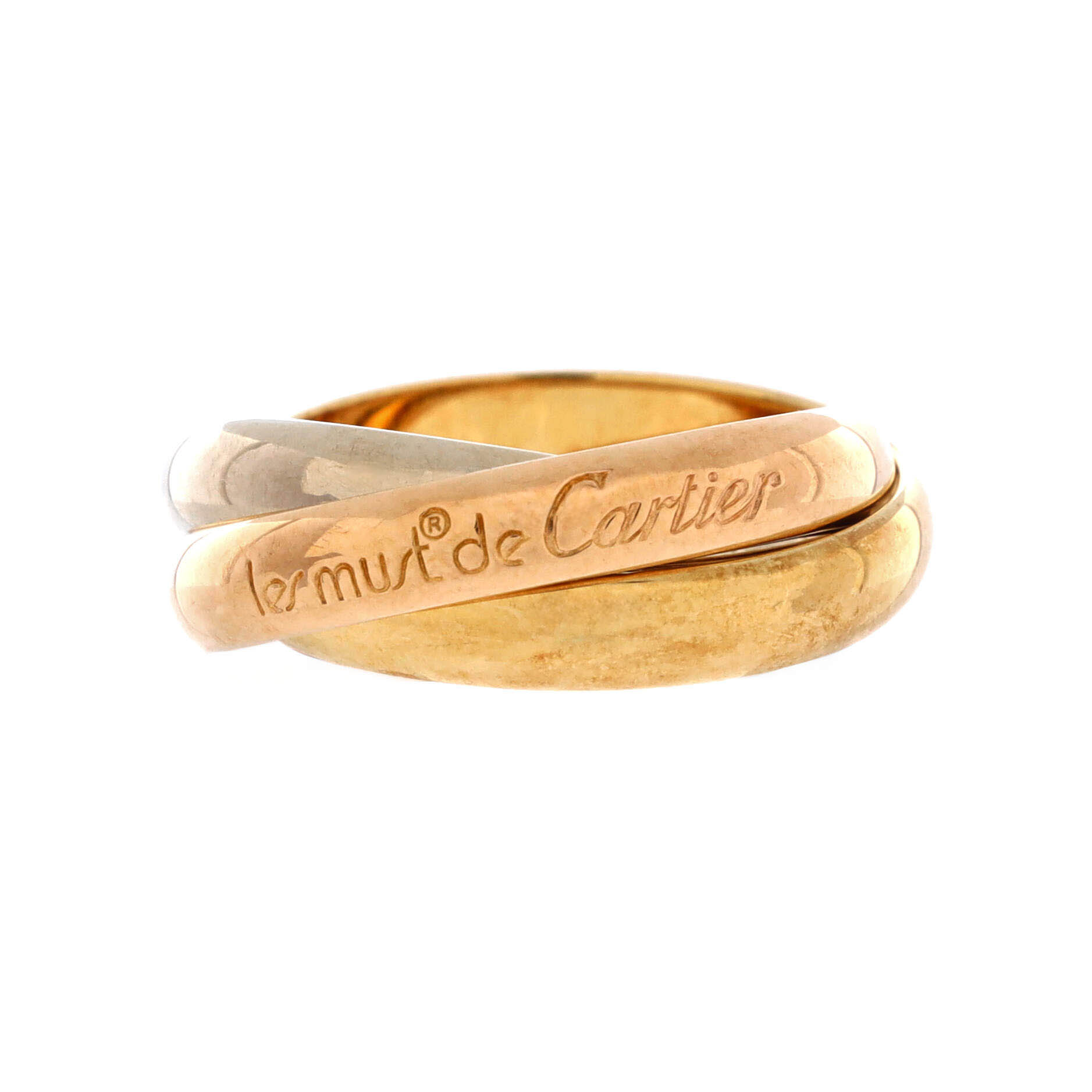 アクセサリー 90s Cartier Must de Cartier Trinity Ring Cartier Les Must de Cartier Trinity Ring 18K Tricolor Gold