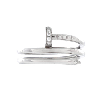 Cartier Juste un Clou Double Ring 18K White Gold and Diamonds Small