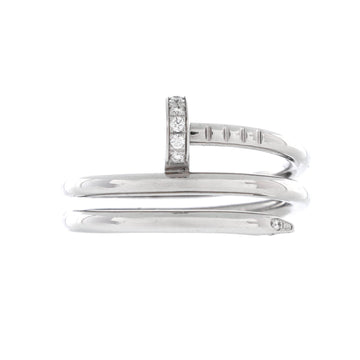 Cartier Juste un Clou Double Ring 18K White Gold and Diamonds Small