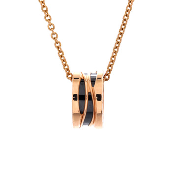 Bvlgari B.Zero1 Design Legend Zaha Hadid Pendant Necklace 18K Rose Gold with Ceramic