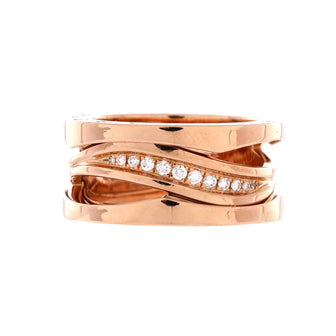 Bvlgari B.Zero1 Design Legend Zaha Hadid Three Band Ring 18K Rose Gold with Diamonds