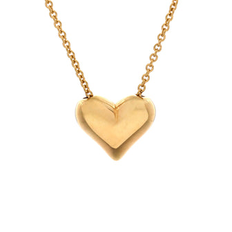 Tiffany & Co. Pinched Heart Chain Necklace 18K Yellow Gold