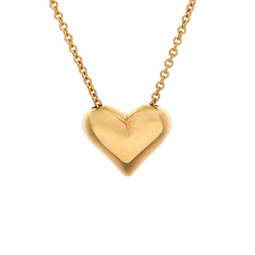 Tiffany & Co. Pinched Heart Chain Necklace 18K Yellow Gold