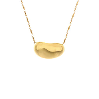 Tiffany & Co. Elsa Peretti Bean Pendant Necklace 18K Yellow Gold 20mm