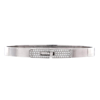 Hermes Kelly Bracelet 18K White Gold and Pave Diamonds Small