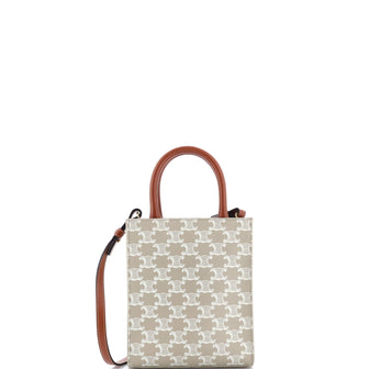 Celine Vertical Cabas Tote Triomphe Coated Canvas Mini