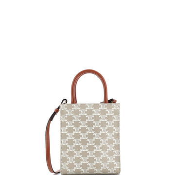 Celine Vertical Cabas Tote Triomphe Coated Canvas Mini