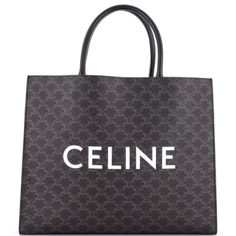 Celine Horizontal Logo Cabas Tote Triomphe Coated Canvas