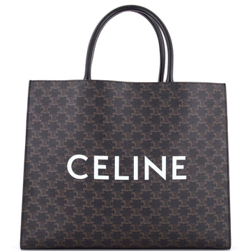 Celine Horizontal Logo Cabas Tote Triomphe Coated Canvas