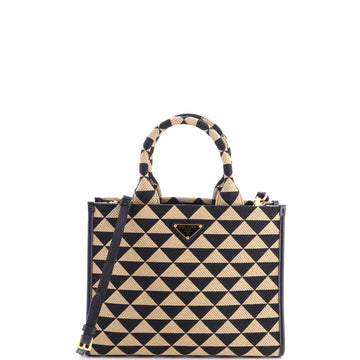 Prada Symbole Shopper Tote Jacquard Small