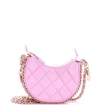 Chanel Chain Around Hook Hobo Quilted Lambskin Mini