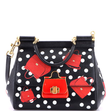 Dolce & Gabbana Miss Sicily Bag Printed Leather with Miss Sicily Bag Silhouette Closure Medium