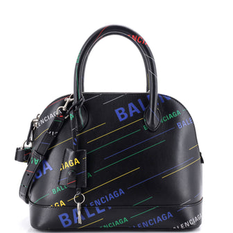 Balenciaga Logo Ville Bag Printed Leather Small
