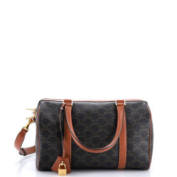 Celine Boston Bag Triomphe Coated Canvas Large