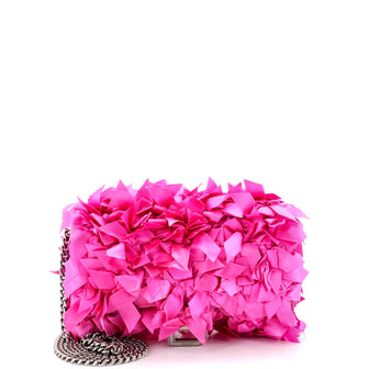 Balenciaga Hourglass Bow Chain Wallet Satin Embellished Leather