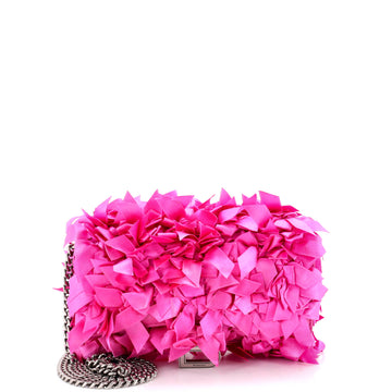 Balenciaga Hourglass Bow Chain Wallet Satin Embellished Leather