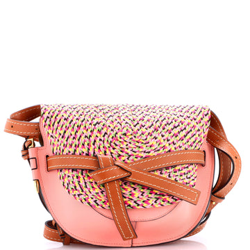 Loewe Gate Shoulder Bag Leather with Raffia Small