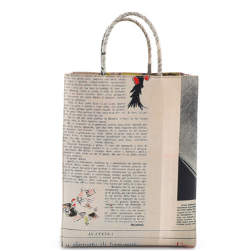 Bottega Veneta The Newspaper Shopper Tote Printed Leather Small