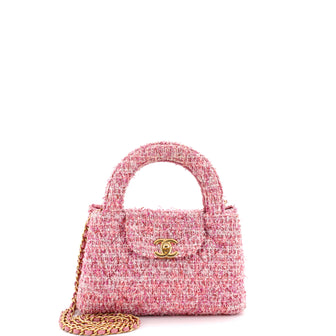 Chanel Kelly Top Handle Shopping Bag Quilted Tweed Mini
