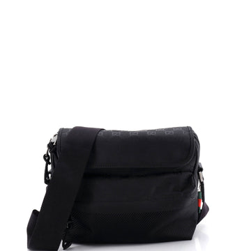 Gucci Web Flap Crossbody Bag Guccissima Nylon Medium