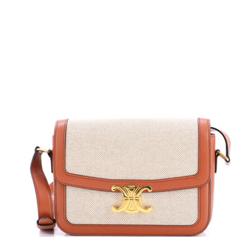 Celine Triomphe Shoulder Bag Canvas with Leather Medium