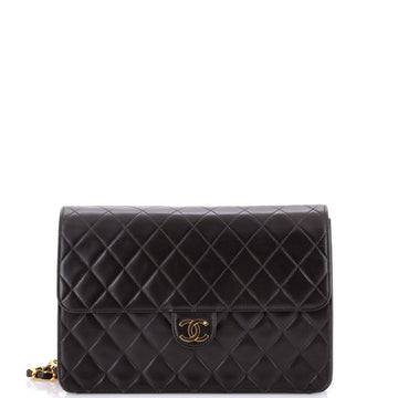 Chanel Vintage Clutch with Chain Quilted Leather Medium