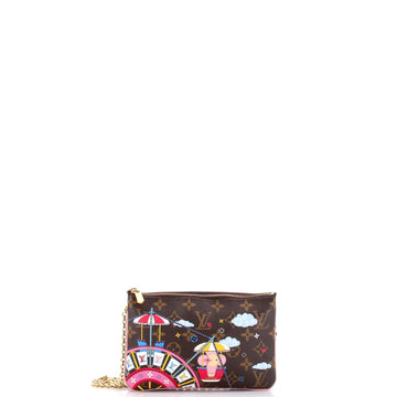 Louis Vuitton Double Zip Pochette Limited Edition Vivienne Xmas Monogram Canvas