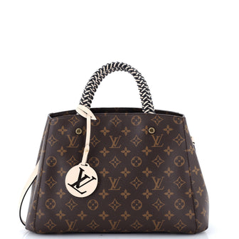 Louis Vuitton Braided Handle Montaigne Handbag Monogram Canvas MM