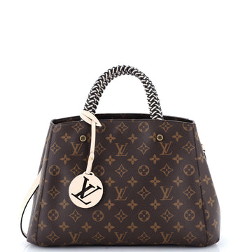 Louis Vuitton Braided Handle Montaigne Handbag Monogram Canvas MM