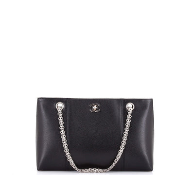 Chanel Vintage Mademoiselle Chain Shopping Tote Caviar Small