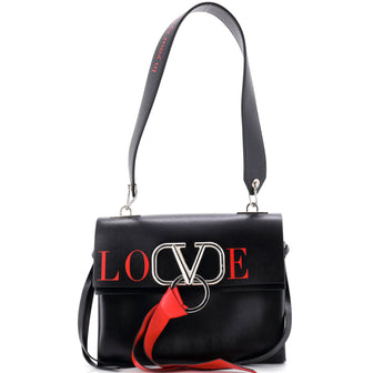 Valentino Garavani VRing Shoulder Bag Printed Leather Small