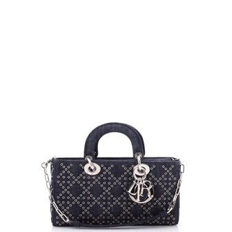 Christian Dior Lady D-Joy Bag Macrocannage Quilt Denim Medium